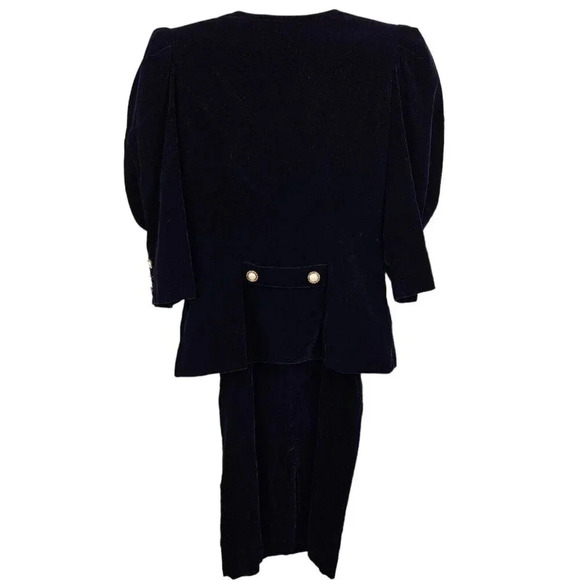Cachet Vintage Navy Blue 2 Piece Velvet Dress and‎ Jacket Size Small - Picture 8 of 11